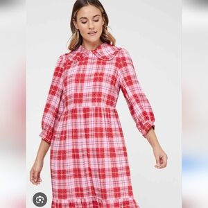 Plaid Red and Pink Dress